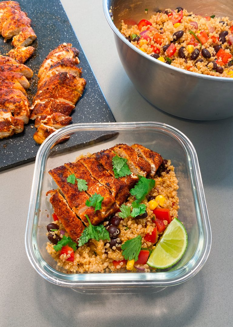 Southwest Quinoa Salad with Blackened Chicken | High Protein & Gluten Free